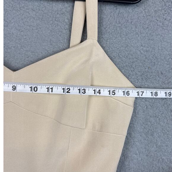 Lafayette 148 Silk Dress Champagne Fully Lined A-Line Timeless Designer Size 6 - Picture 4 of 9